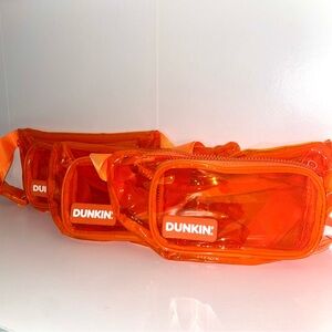 Limited Edition Dunkin Donuts Fanny Pack Bum Bag Clear Orange Tint Collectible
